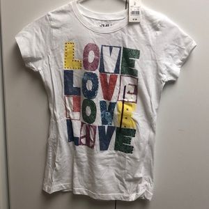 NWT GIRLS WHITE GRAPHIC T-SHIRT